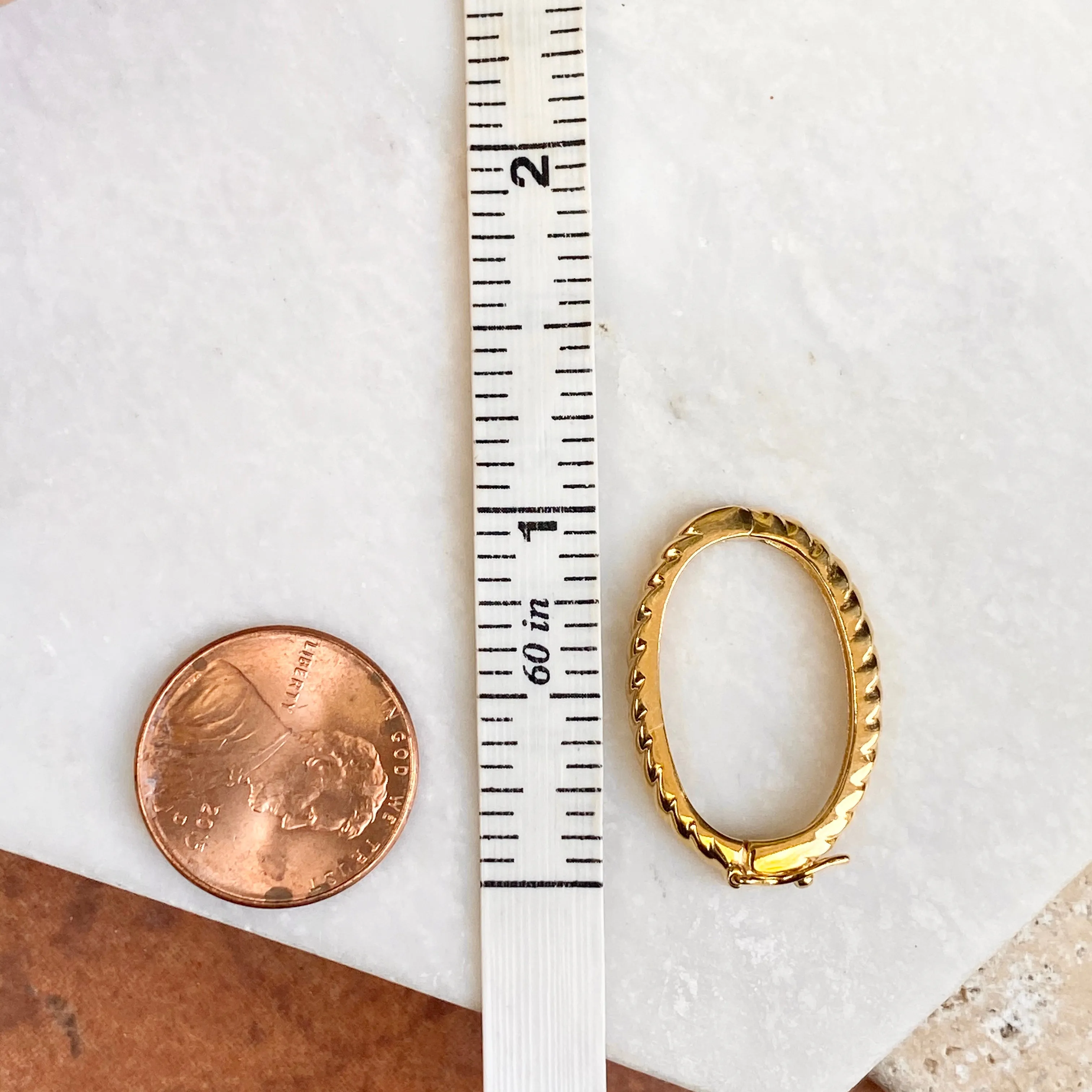 Yellow Gold Vermeil Rope Twist Pearl Shortener Enhancer 27mm