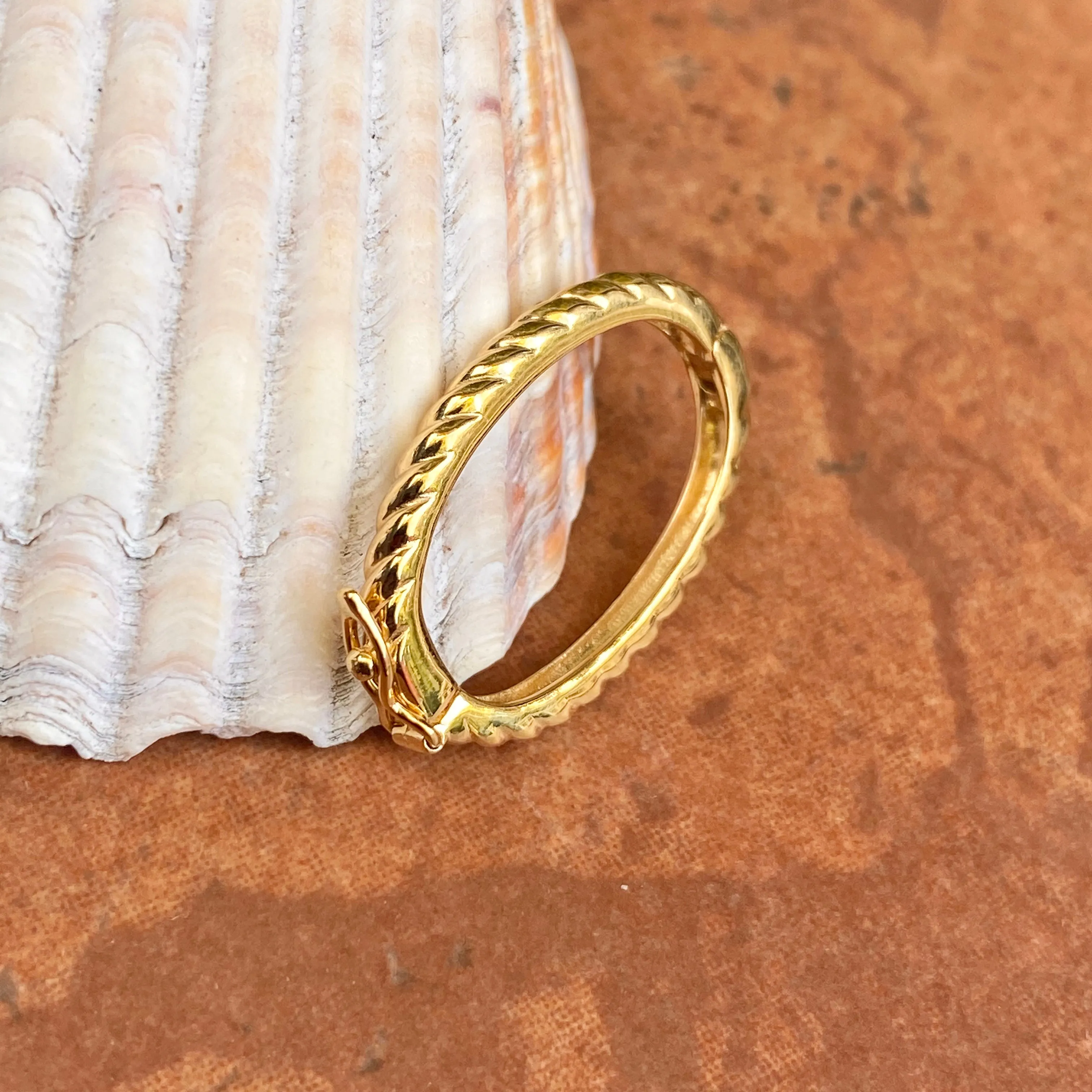 Yellow Gold Vermeil Rope Twist Pearl Shortener Enhancer 27mm