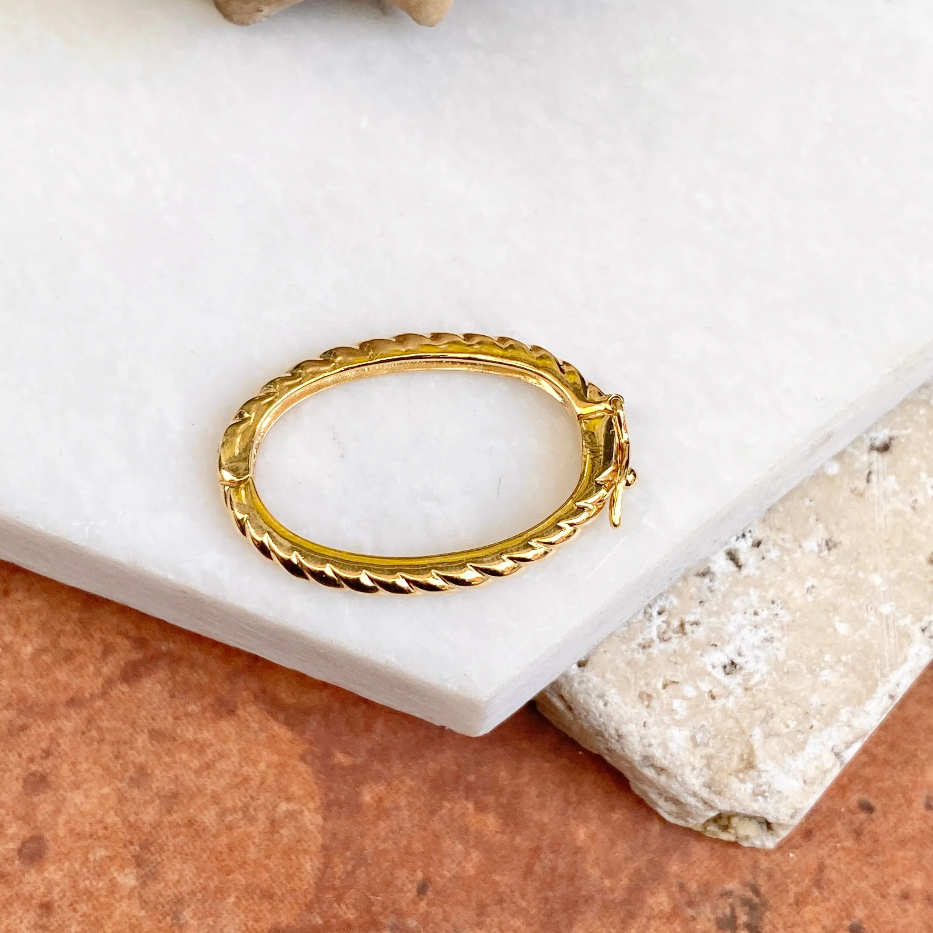 Yellow Gold Vermeil Rope Twist Pearl Shortener Enhancer 27mm
