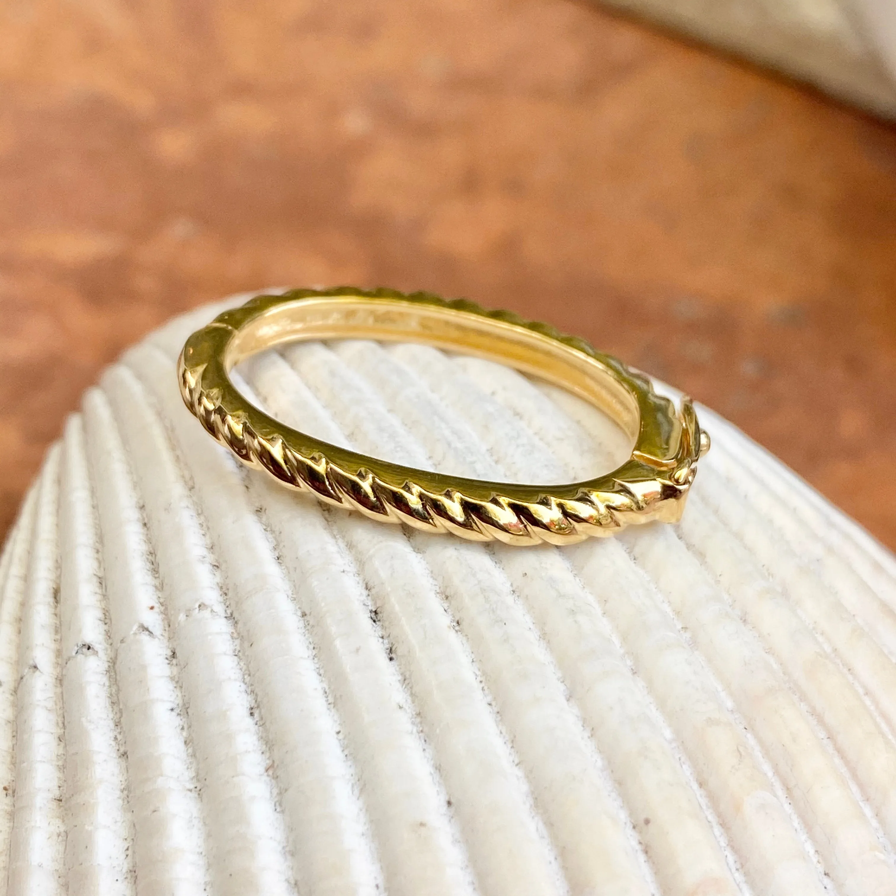 Yellow Gold Vermeil Rope Twist Pearl Shortener Enhancer 27mm