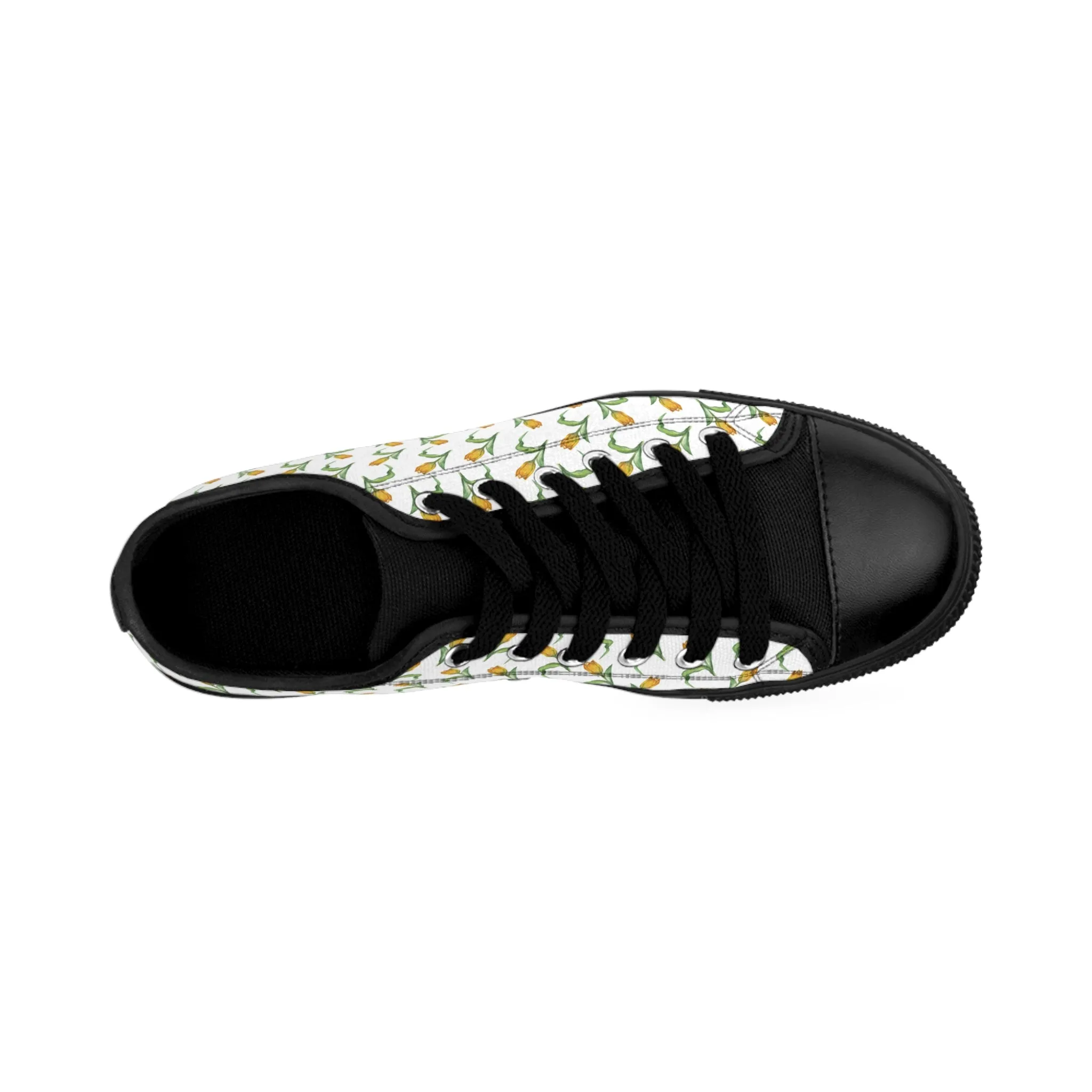 Yellow Watercolor Tulips Women's Sneakers