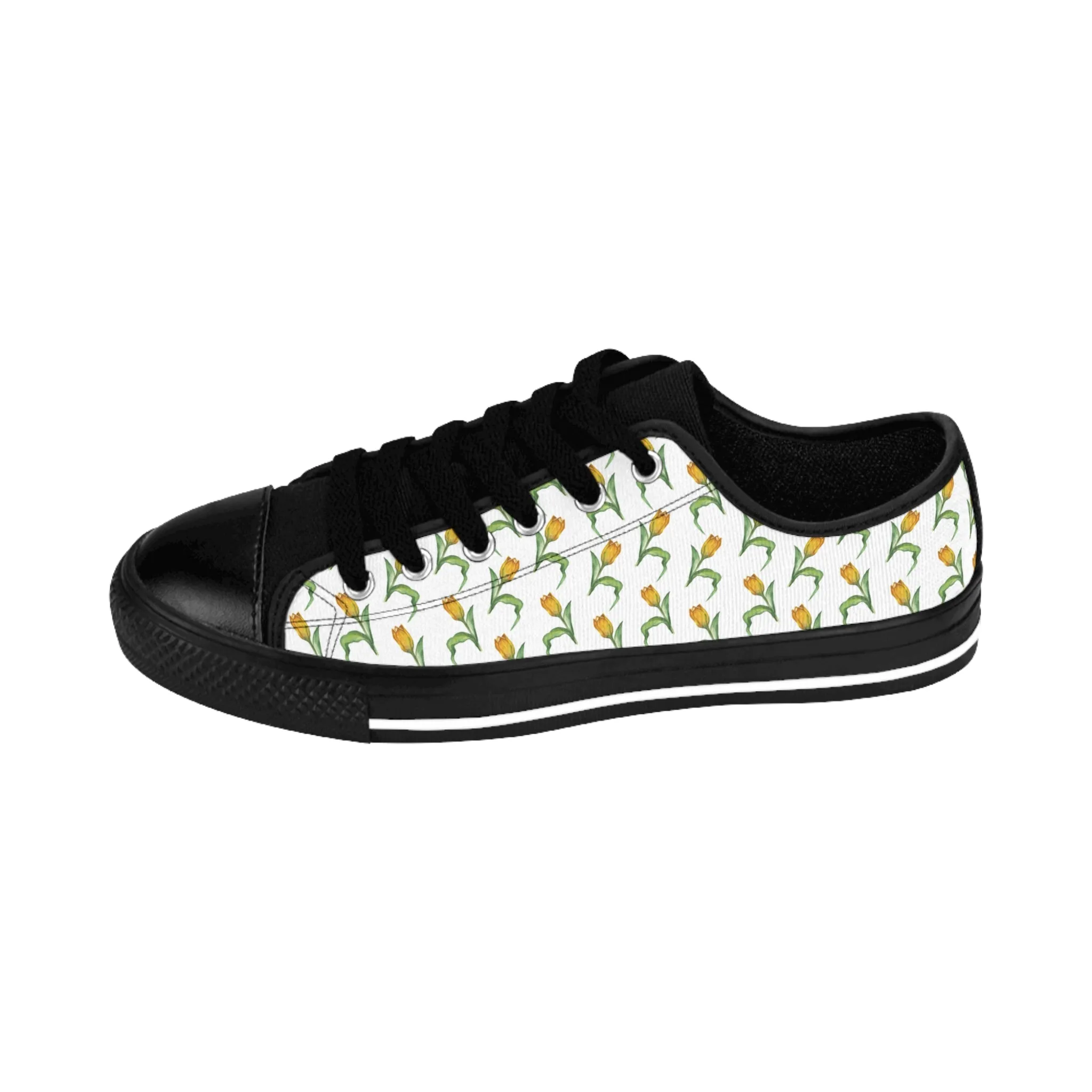 Yellow Watercolor Tulips Women's Sneakers