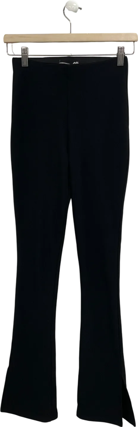 ZARA Black Stretch Flare Trousers UK S