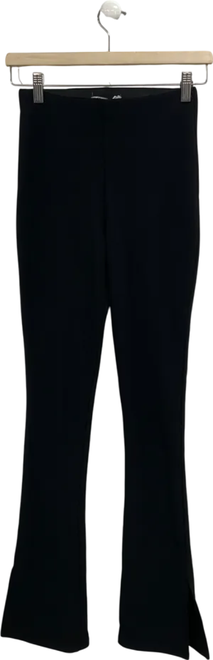 ZARA Black Stretch Flare Trousers UK S