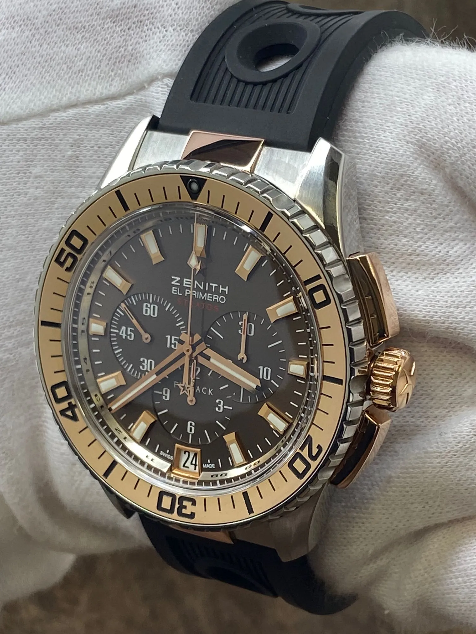 Zenith El Primero Stratos Flyback 51.2061.405 Brown Dial Automatic Men's Watch