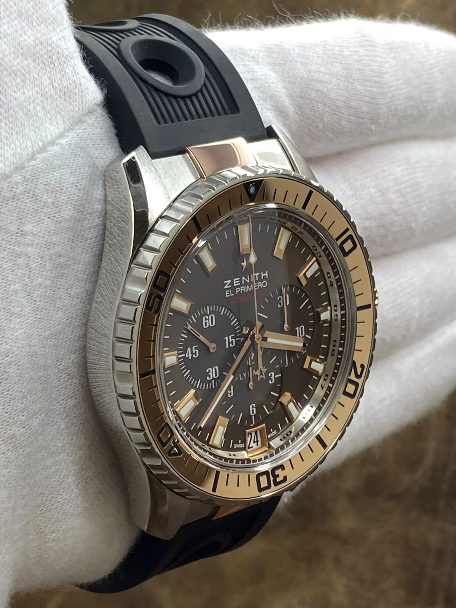 Zenith El Primero Stratos Flyback 51.2061.405 Brown Dial Automatic Men's Watch