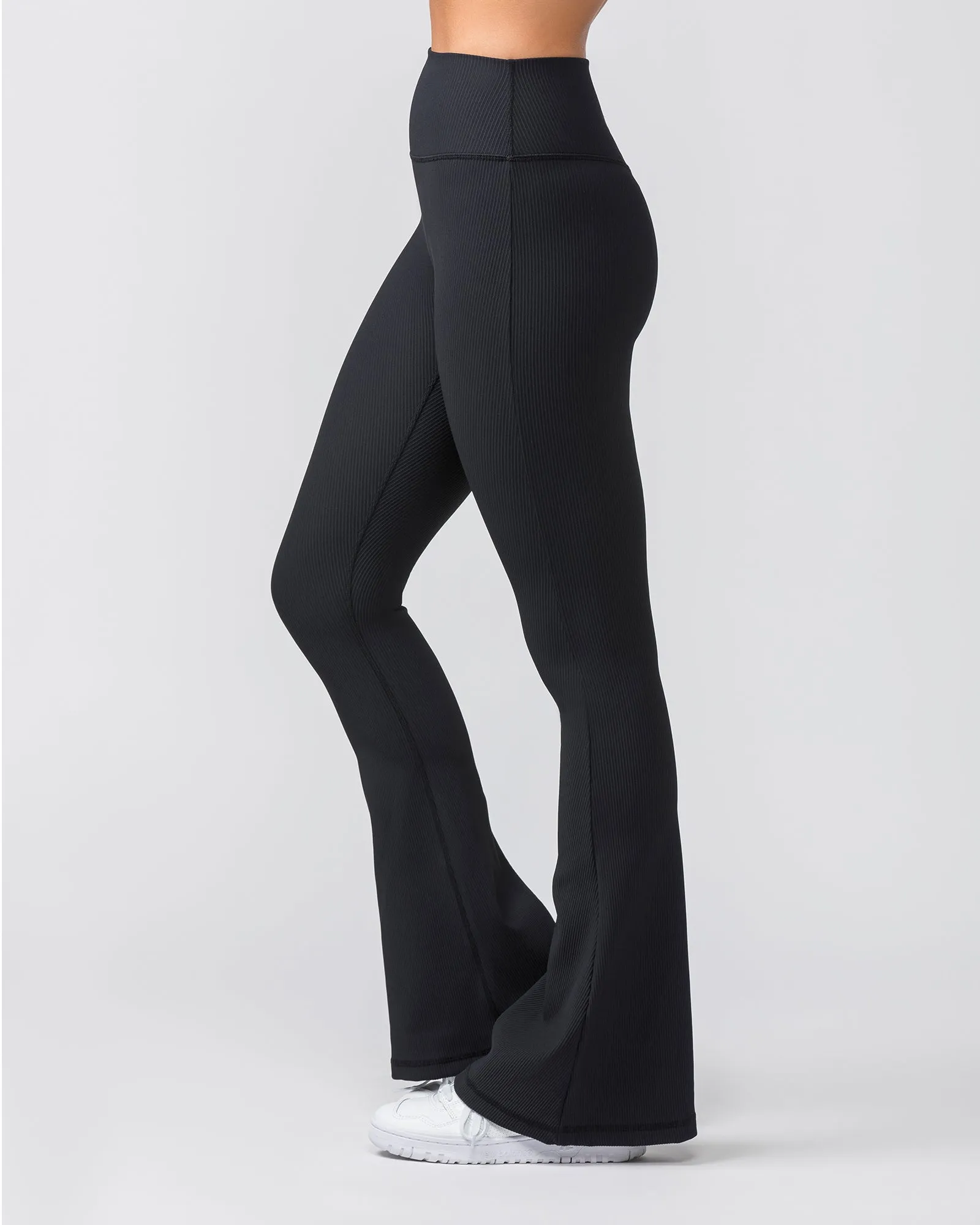 Zero Rise Rib Flare Leggings - Black